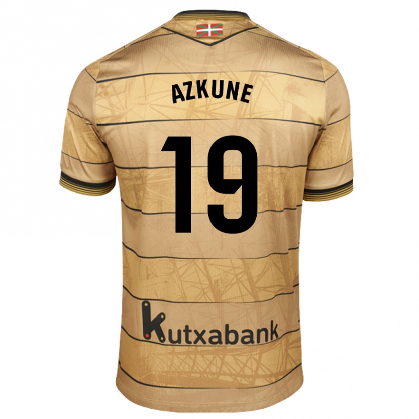 Kids Football Ekain Azkune #19 Brown Away Jersey 2024/25 T-Shirt Australia