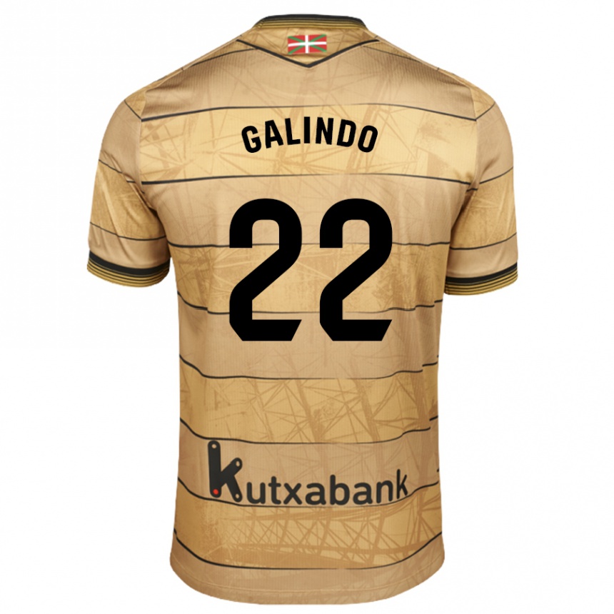 Kids Football Iker Galindo #22 Brown Away Jersey 2024/25 T-Shirt Australia