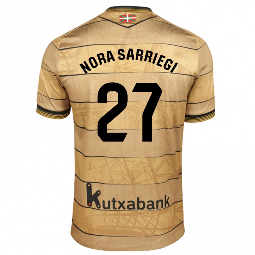 Kids Football Nora Sarriegi Galdos #27 Brown Away Jersey 2024/25 T-Shirt Australia