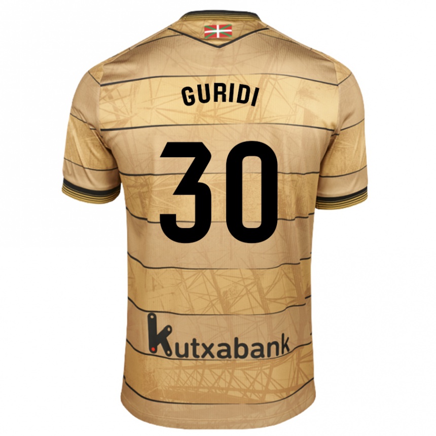 Kids Football Elene Guridi Mesonero #30 Brown Away Jersey 2024/25 T-Shirt Australia