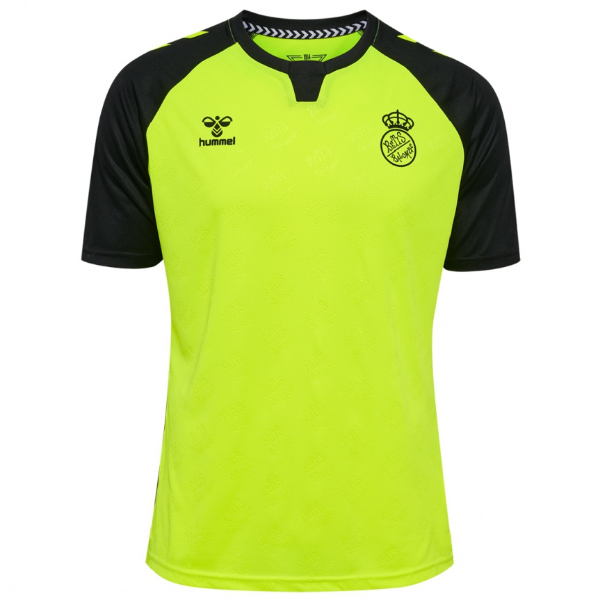 Kids Football Blanca Muñoz #30 Fluorescent Yellow Black Away Jersey 2024/25 T-Shirt Australia