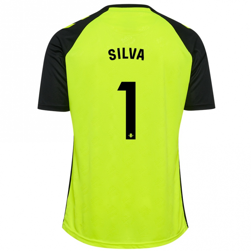 Kids Football Rui Silva #1 Fluorescent Yellow Black Away Jersey 2024/25 T-Shirt Australia