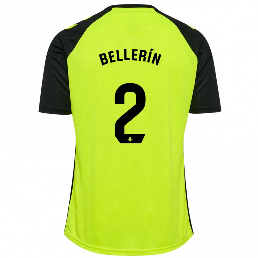 Kids Football Hector Bellerin #2 Fluorescent Yellow Black Away Jersey 2024/25 T-Shirt Australia