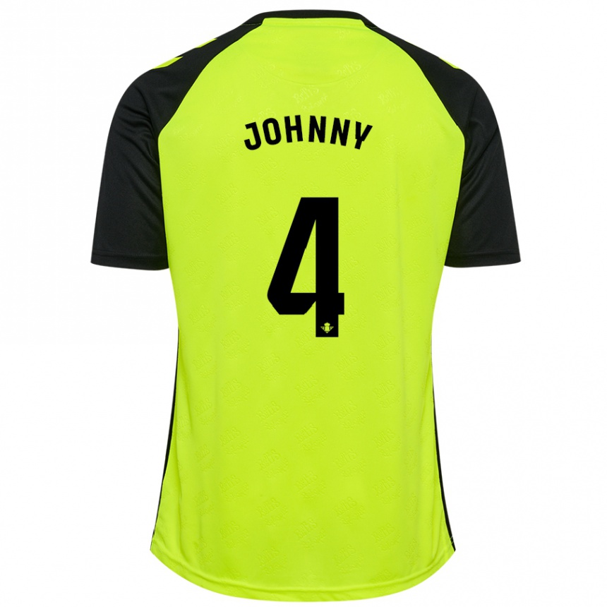 Kids Football Johnny Cardoso #4 Fluorescent Yellow Black Away Jersey 2024/25 T-Shirt Australia