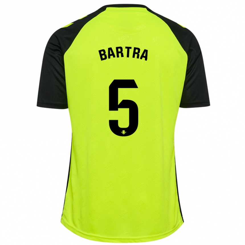 Kids Football Marc Bartra #5 Fluorescent Yellow Black Away Jersey 2024/25 T-Shirt Australia