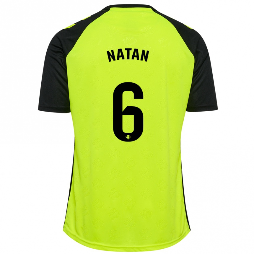 Kids Football Natan #6 Fluorescent Yellow Black Away Jersey 2024/25 T-Shirt Australia