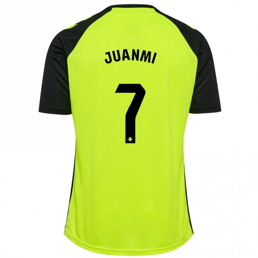 Kids Football Juanmi #7 Fluorescent Yellow Black Away Jersey 2024/25 T-Shirt Australia