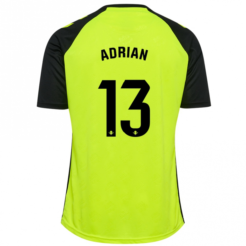 Kids Football Adrian #13 Fluorescent Yellow Black Away Jersey 2024/25 T-Shirt Australia