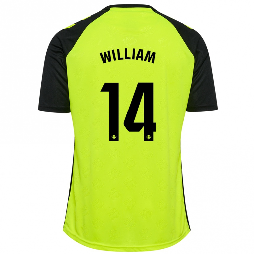 Kids Football William Carvalho #14 Fluorescent Yellow Black Away Jersey 2024/25 T-Shirt Australia