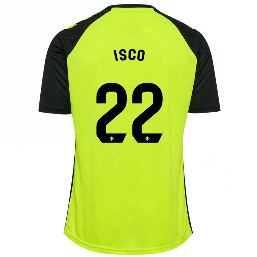 Kids Football Isco #22 Fluorescent Yellow Black Away Jersey 2024/25 T-Shirt Australia