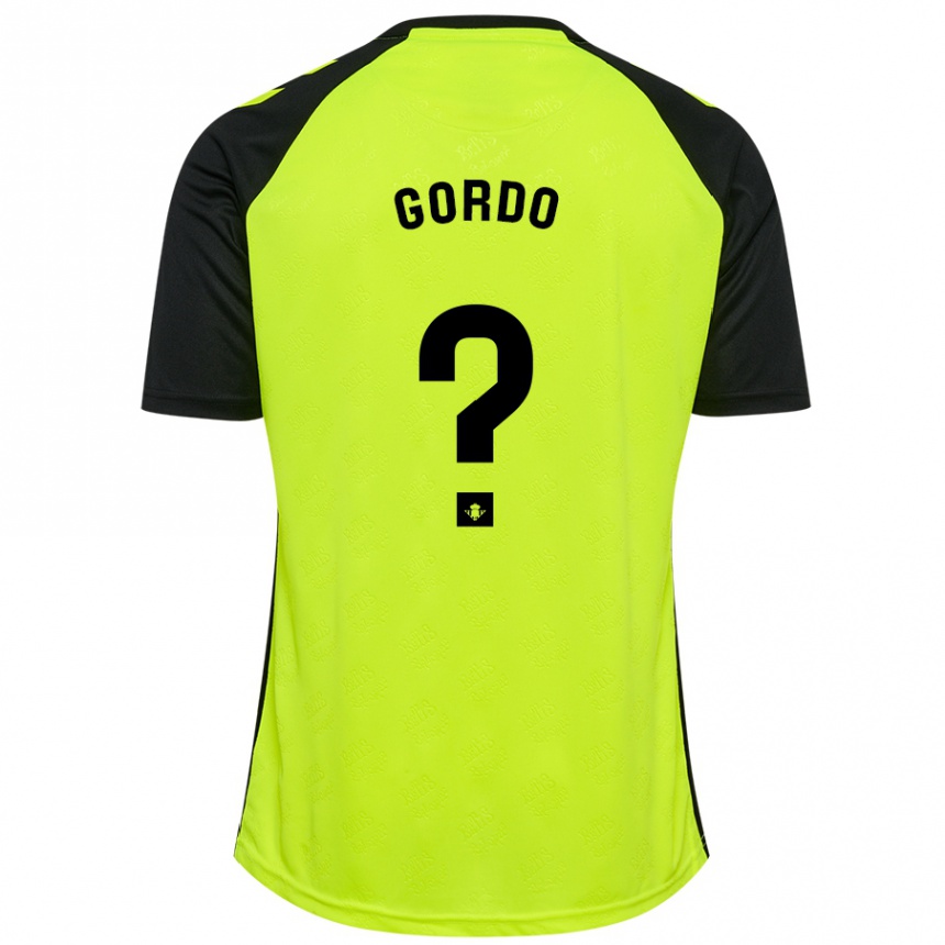 Kids Football Josan Gordo #0 Fluorescent Yellow Black Away Jersey 2024/25 T-Shirt Australia