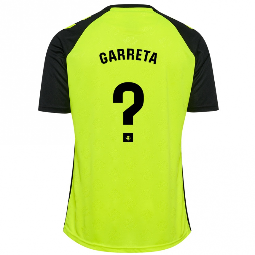 Kids Football Félix Garreta #0 Fluorescent Yellow Black Away Jersey 2024/25 T-Shirt Australia