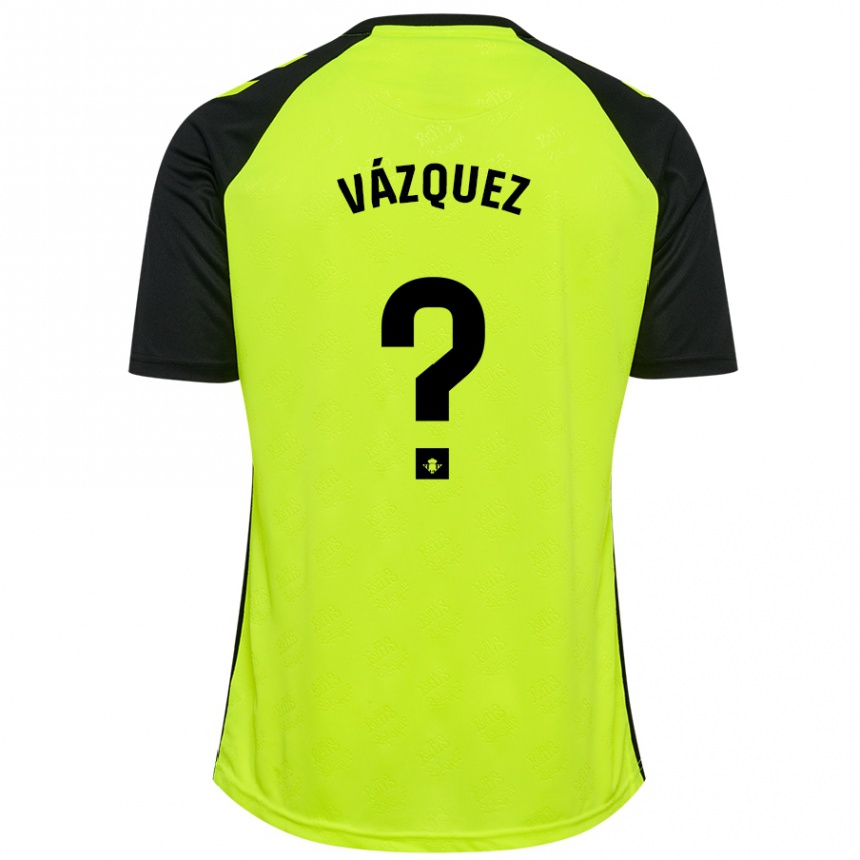 Kids Football Leo Vázquez #0 Fluorescent Yellow Black Away Jersey 2024/25 T-Shirt Australia