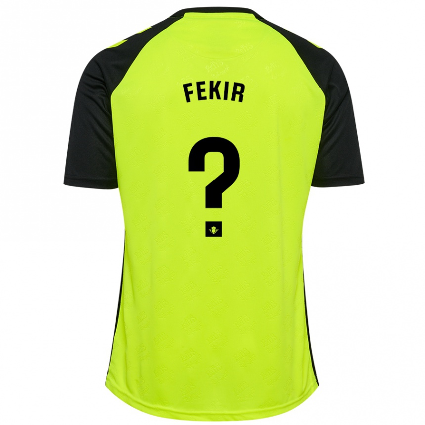 Kids Football Yassin Fekir #0 Fluorescent Yellow Black Away Jersey 2024/25 T-Shirt Australia