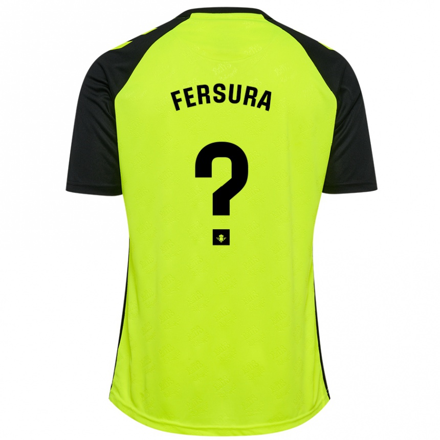 Kids Football João Fersura #0 Fluorescent Yellow Black Away Jersey 2024/25 T-Shirt Australia