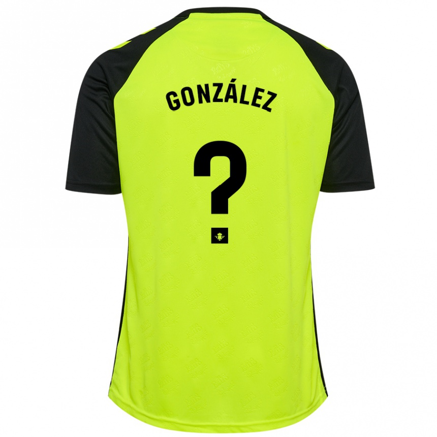 Kids Football Manu González #0 Fluorescent Yellow Black Away Jersey 2024/25 T-Shirt Australia