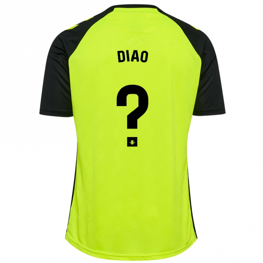 Kids Football Usse Diao #0 Fluorescent Yellow Black Away Jersey 2024/25 T-Shirt Australia