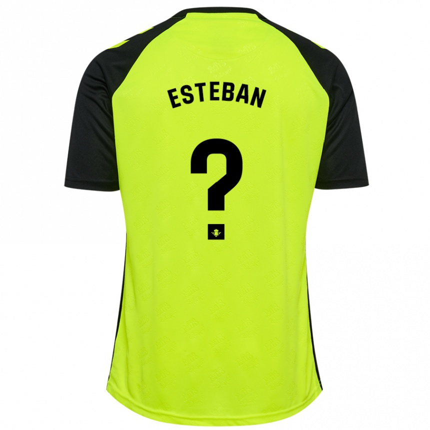 Kids Football Paco Esteban #0 Fluorescent Yellow Black Away Jersey 2024/25 T-Shirt Australia