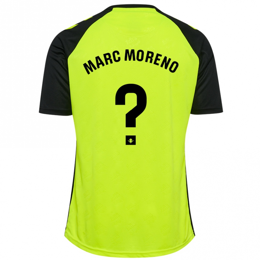 Kids Football Marc Moreno #0 Fluorescent Yellow Black Away Jersey 2024/25 T-Shirt Australia