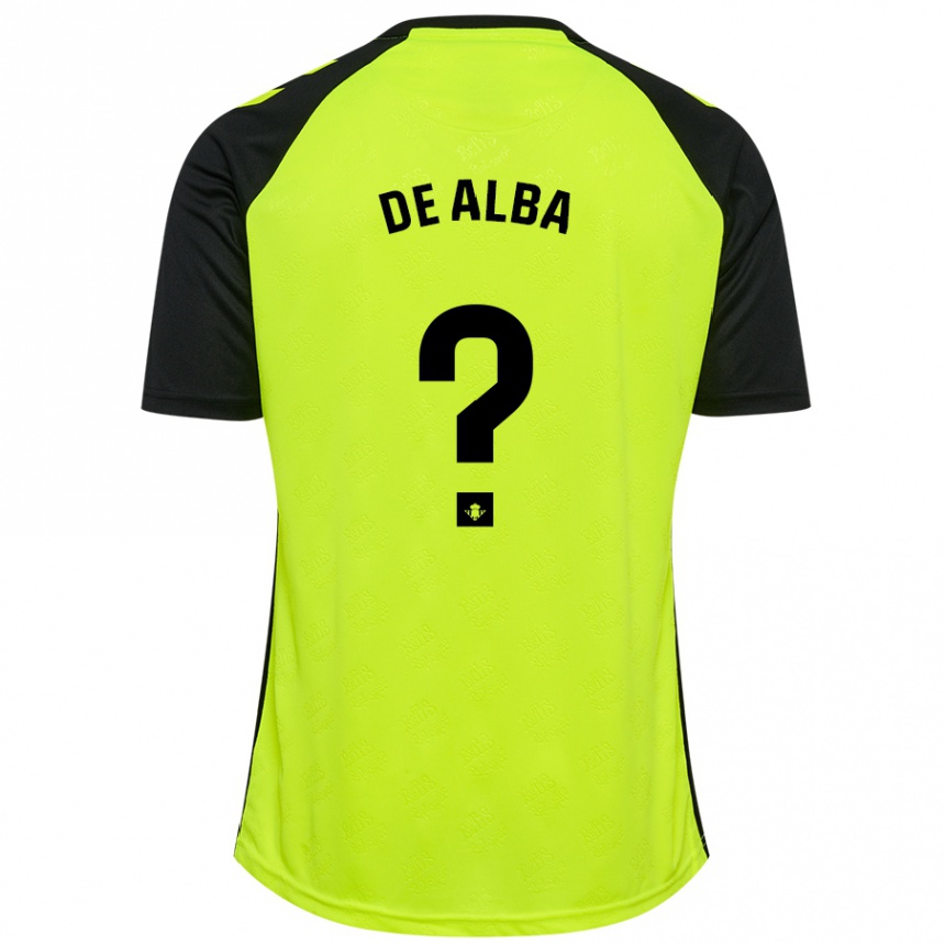 Kids Football Luismi De Alba #0 Fluorescent Yellow Black Away Jersey 2024/25 T-Shirt Australia