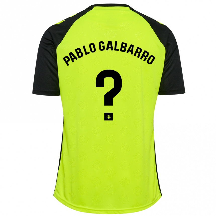 Kids Football Juan Pablo Galbarro #0 Fluorescent Yellow Black Away Jersey 2024/25 T-Shirt Australia