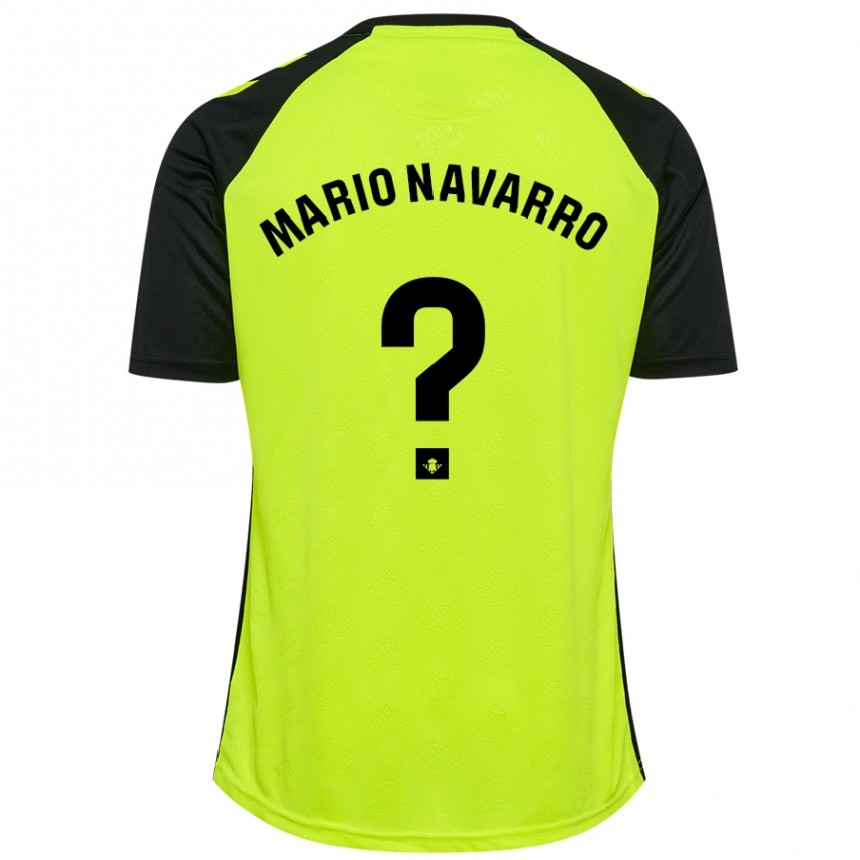 Kids Football Mario Navarro #0 Fluorescent Yellow Black Away Jersey 2024/25 T-Shirt Australia