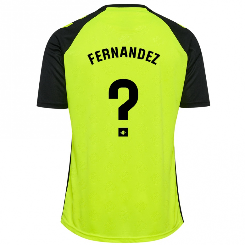 Kids Football Nicolás Fernández #0 Fluorescent Yellow Black Away Jersey 2024/25 T-Shirt Australia