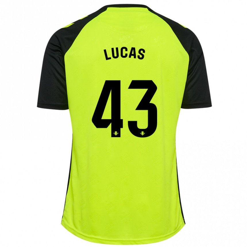 Kids Football Lucas Alcázar #43 Fluorescent Yellow Black Away Jersey 2024/25 T-Shirt Australia