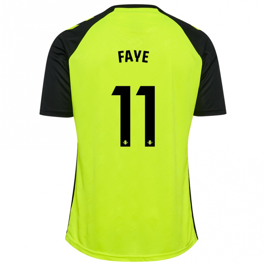 Kids Football Souleymane Faye #11 Fluorescent Yellow Black Away Jersey 2024/25 T-Shirt Australia