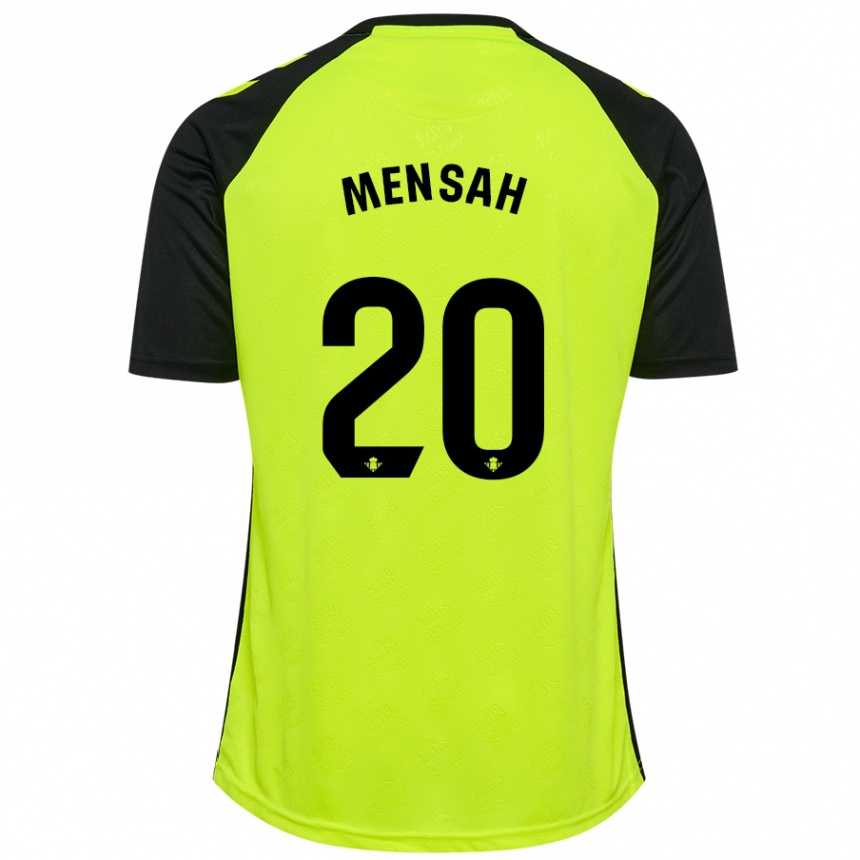 Kids Football Mawuli Mensah #20 Fluorescent Yellow Black Away Jersey 2024/25 T-Shirt Australia