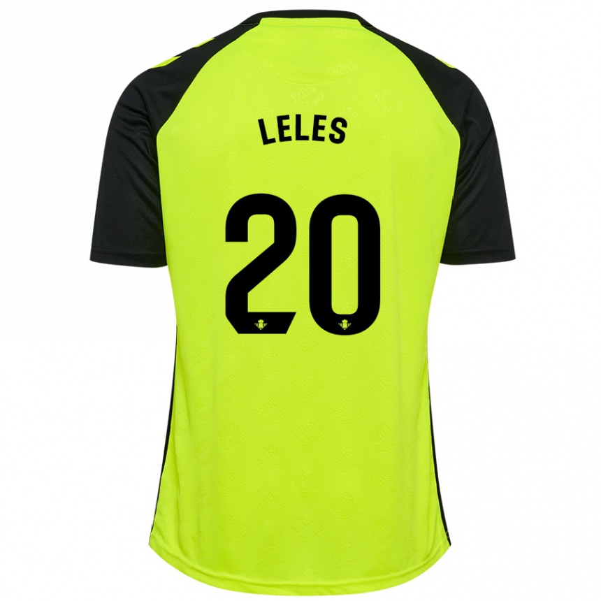 Kids Football María De Los Ángeles Carrión Egido #20 Fluorescent Yellow Black Away Jersey 2024/25 T-Shirt Australia