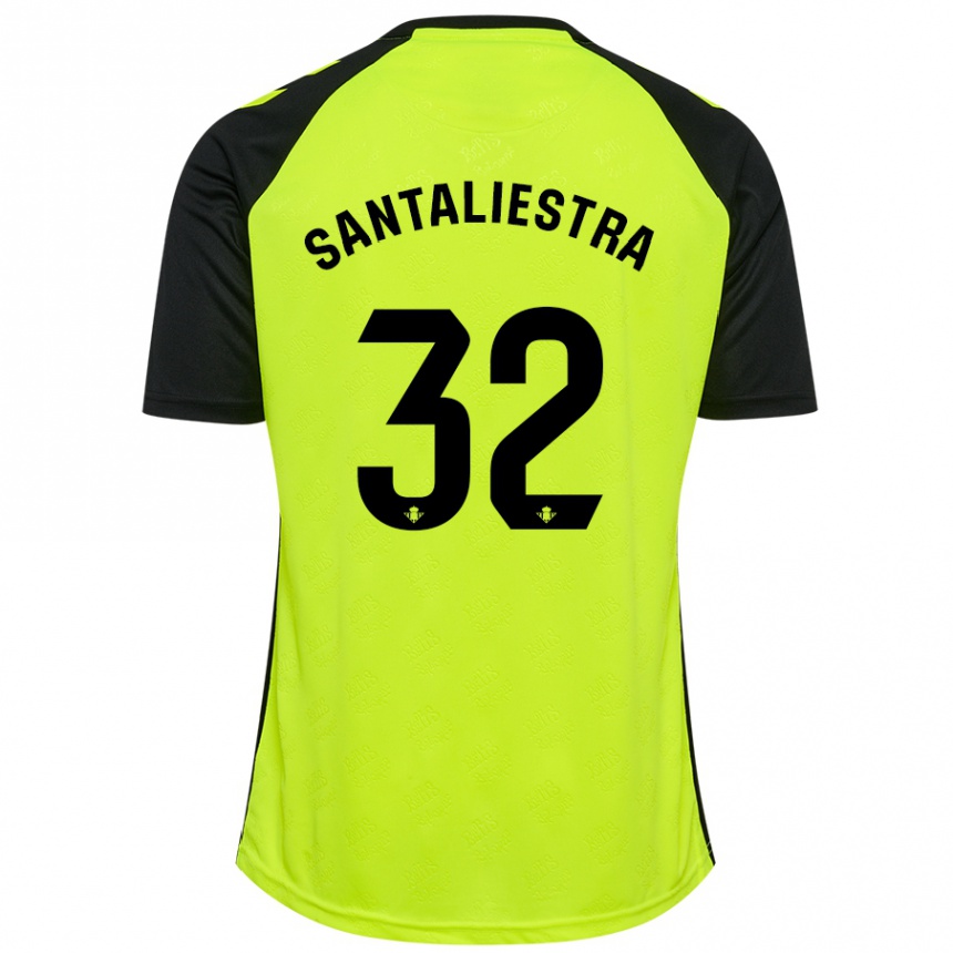 Kids Football Carla Santaliestra #32 Fluorescent Yellow Black Away Jersey 2024/25 T-Shirt Australia