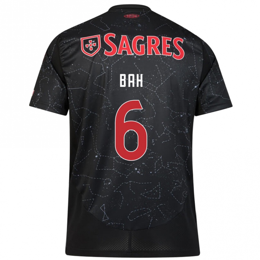 Kids Football Alexander Bah #6 Black Red Away Jersey 2024/25 T-Shirt Australia