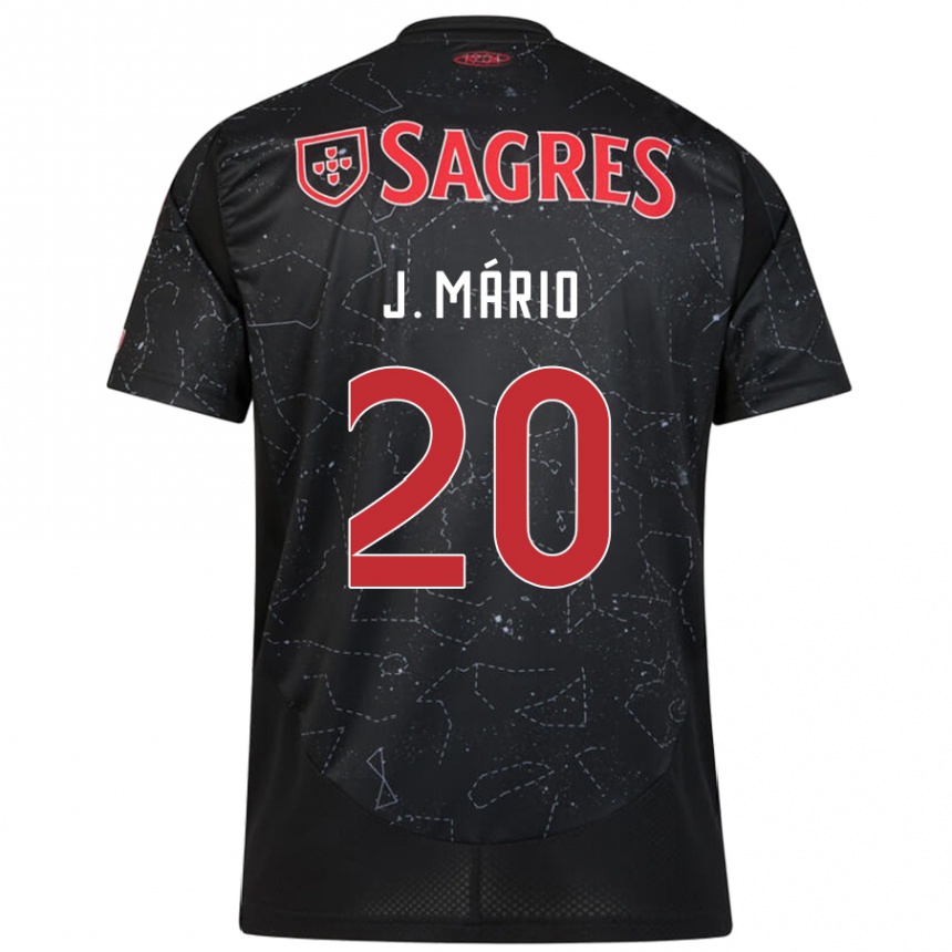 Kids Football João Mário #20 Black Red Away Jersey 2024/25 T-Shirt Australia