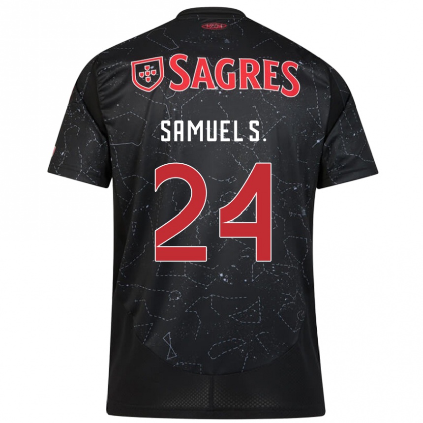 Kids Football Samuel Soares #24 Black Red Away Jersey 2024/25 T-Shirt Australia