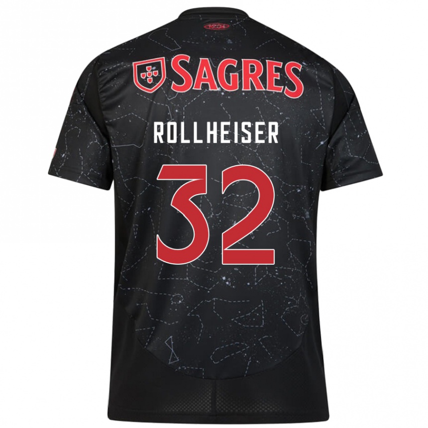 Kids Football Benjamín Rollheiser #32 Black Red Away Jersey 2024/25 T-Shirt Australia