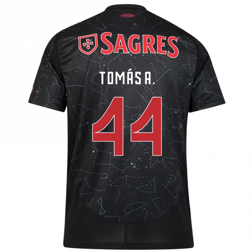 Kids Football Tomás Araújo #44 Black Red Away Jersey 2024/25 T-Shirt Australia