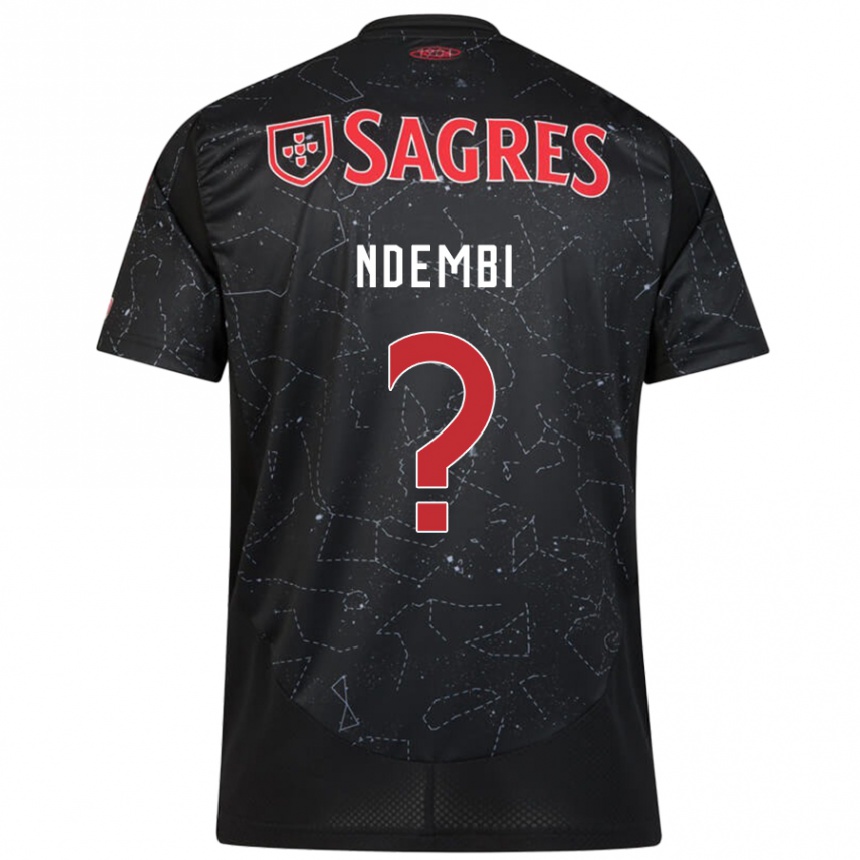 Kids Football Michée Ndembi #0 Black Red Away Jersey 2024/25 T-Shirt Australia