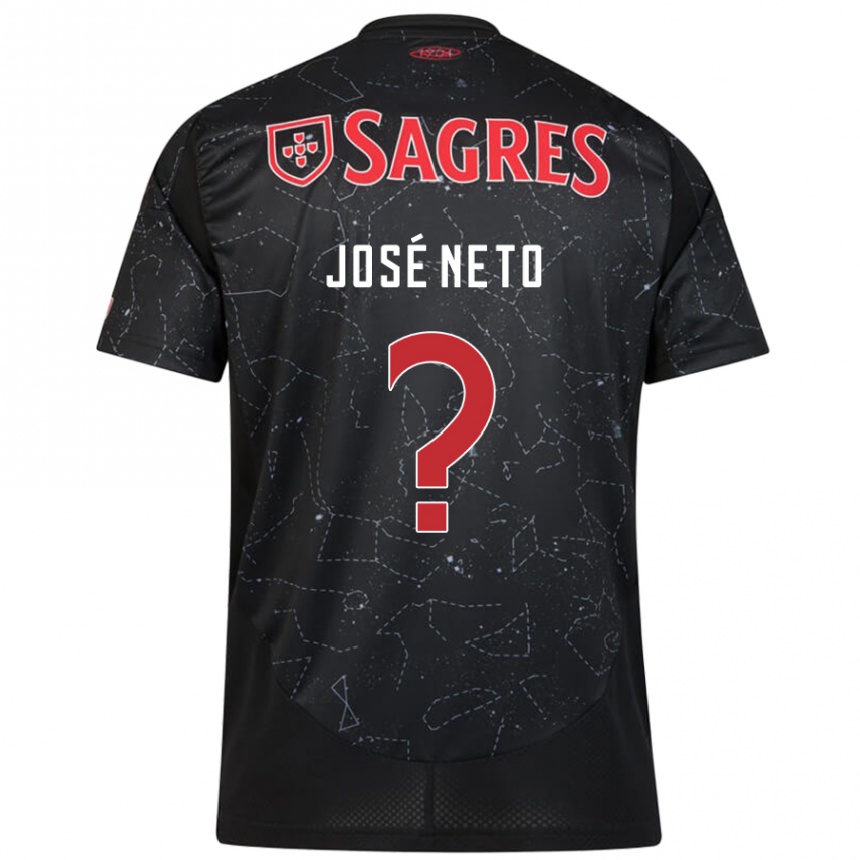 Kids Football José Neto #0 Black Red Away Jersey 2024/25 T-Shirt Australia