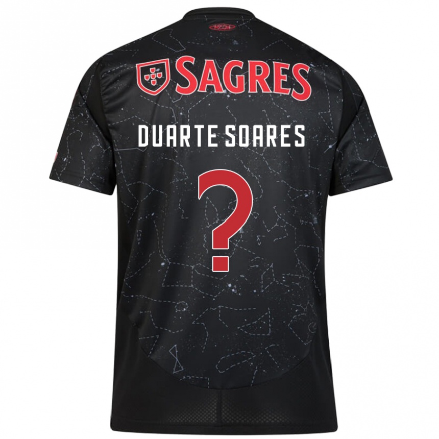 Kids Football Duarte Soares #0 Black Red Away Jersey 2024/25 T-Shirt Australia