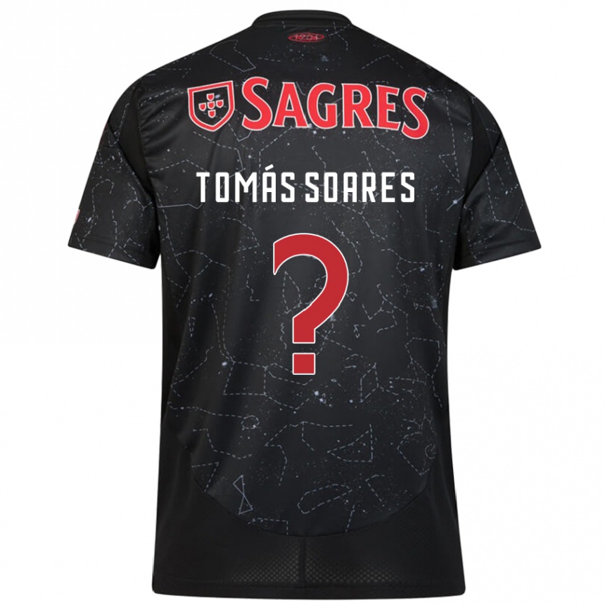 Kids Football Tomás Soares #0 Black Red Away Jersey 2024/25 T-Shirt Australia