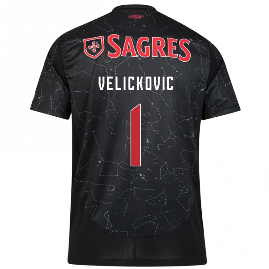 Kids Football Luka Velickovic #1 Black Red Away Jersey 2024/25 T-Shirt Australia