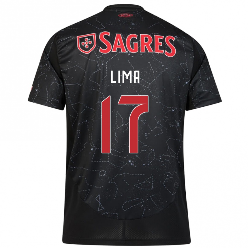 Kids Football Ivan Lima #17 Black Red Away Jersey 2024/25 T-Shirt Australia