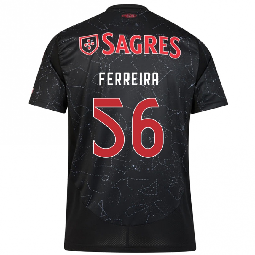 Kids Football Martim Ferreira #56 Black Red Away Jersey 2024/25 T-Shirt Australia