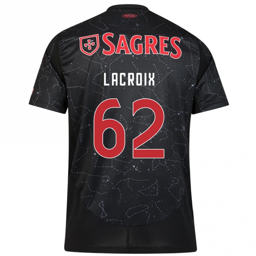 Kids Football Lenny Lacroix #62 Black Red Away Jersey 2024/25 T-Shirt Australia