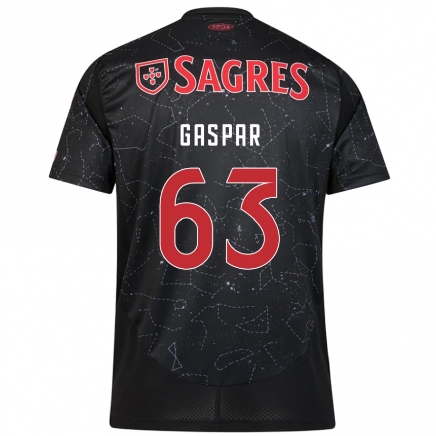 Kids Football Guilherme Gaspar #63 Black Red Away Jersey 2024/25 T-Shirt Australia