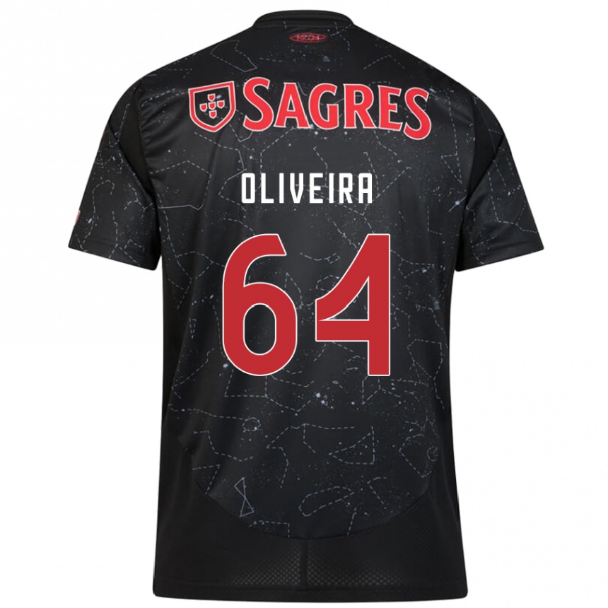 Kids Football Gonçalo Oliveira #64 Black Red Away Jersey 2024/25 T-Shirt Australia