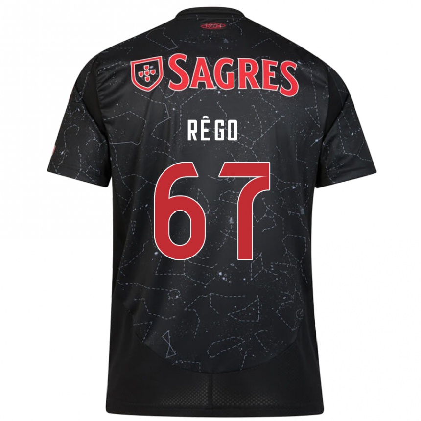 Kids Football Rodrigo Rêgo #67 Black Red Away Jersey 2024/25 T-Shirt Australia