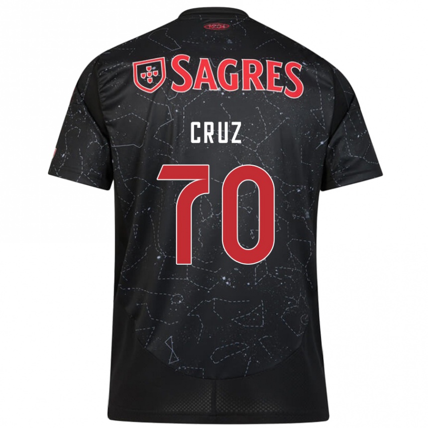 Kids Football Filipe Cruz #70 Black Red Away Jersey 2024/25 T-Shirt Australia