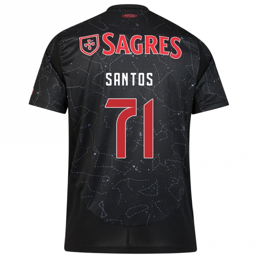 Kids Football Leandro Santos #71 Black Red Away Jersey 2024/25 T-Shirt Australia